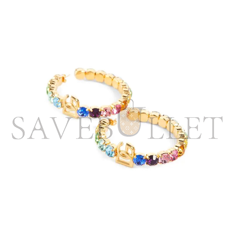DOLCE&GABBANA DG LOGO RHINESTONE HOOP EARRINGS WEO6C2W111187579